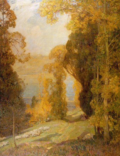 Lake Bourget from Mont Revard by Alfred East